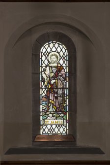 North aisle. Stained glass window (st. James).