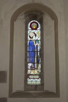 Baptistry. Stained glass window (Sanctus Nathalan).