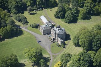 Oblique aerial view of The Drum Country House, looking WSW.