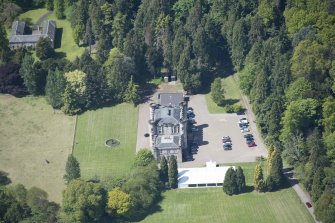 Oblique aerial view of Melville Castle, looking W.
