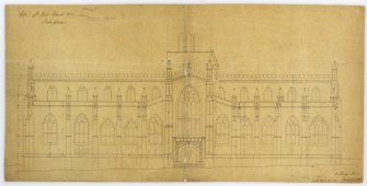 One of 4 sheets relating to rearrangement of Pulpit in Old Church: Drawing of proposed alteration on arrangement of pulpit &c.
Signed and Dated "City Chambers Edinburgh  1 December 1866"