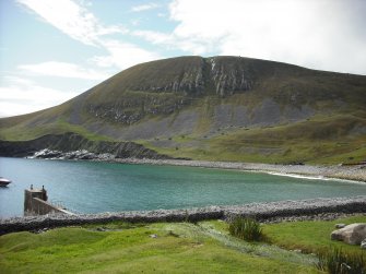 View across Village Bay to Clash na Bearnaich.