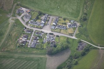 Oblique aerial view of Blairfindy Castle, looking SW.