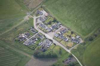 Oblique aerial view of Blairfindy Castle, looking SSE.