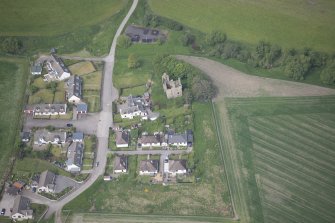 Oblique aerial view of Blairfindy Castle, looking NW.