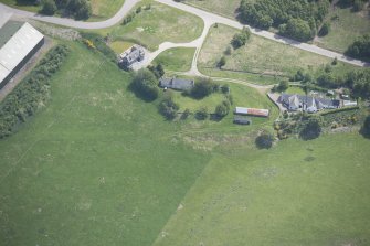 Oblique aerial view of Ballantruan Farmhouse, looking ESE.