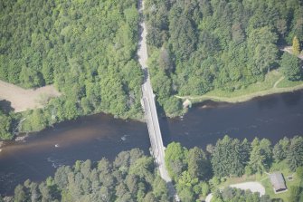 Oblique aerial view of the Bridge of Carron, looking NW.