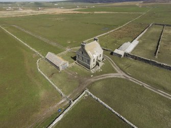 Oblique aerial view of the Hall of Clestrain, looking NE.