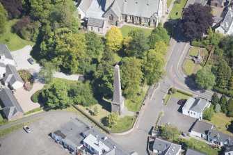 Oblique aerial view of the Buchanan Monument, looking NNW.
