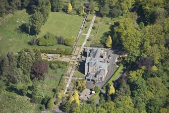 Oblique aerial view of Auchenibert Country House, looking N.
