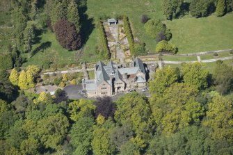 Oblique aerial view of Auchenibert Country House, looking W.