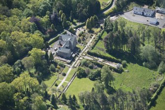 Oblique aerial view of Auchenibert Country House, looking SSE.
