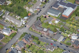 Oblique aerial view of the Ewing Gilmour Institute, looking NW.