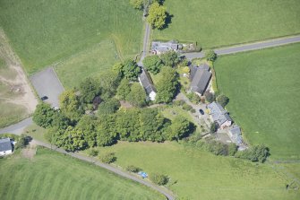 Oblique aerial view of St Mahew's Chapel, looking NNW.