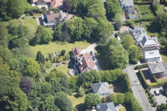 Oblique aerial view of 27 Boclair Road, looking E.