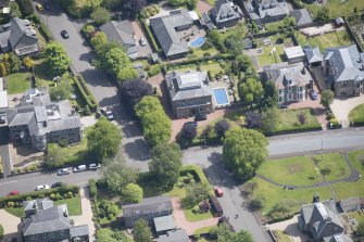 Oblique aerial view of 27 Victoria Road, looking E.