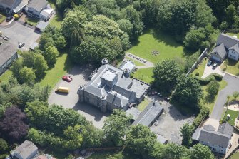 Oblique aerial view of Kincaid House, looking SSE.