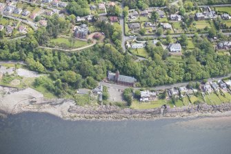 Oblique aerial view of Skelmorlie Parish Church, looking E.