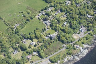 Oblique aerial view of Craigrownie Castle, looking E.