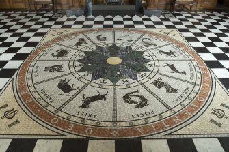 Ground floor. Entrance hall. Mosaic floor with signs of the zodiac.
Masonic Temple, 85 Crown Street, Aberdeen.