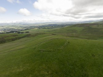 Oblique aerial view of Turnhouse Hill fort looking south.