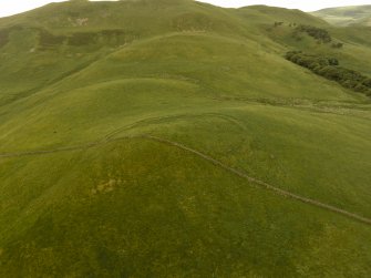 Oblique aerial view of Turnhouse Hill fort looking north.