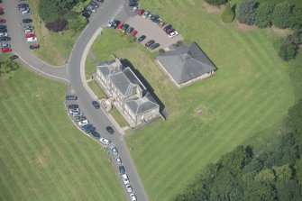 Oblique aerial view of Beechwood House, looking W.