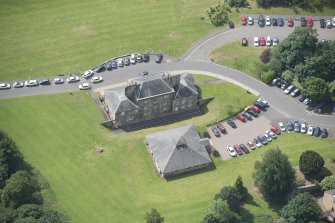 Oblique aerial view of Beechwood House, looking S.