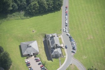 Oblique aerial view of Beechwood House, looking E.