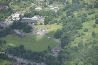 Oblique aerial view of Beechwood House and Murrayfield Hospital, looking NNW.