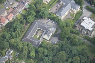 Oblique aerial view of Murrayfield House, looking NNE.