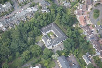 Oblique aerial view of Murrayfield House, looking W.