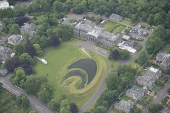 Oblique aerial view of the Scottish Gallery of Modern Art, looking SSW.