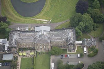 Oblique aerial view of the Scottish Gallery of Modern Art, looking NE.