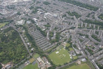 Oblique aerial view of Saxe-Coburg Place and Glenogle Road, looking SE.