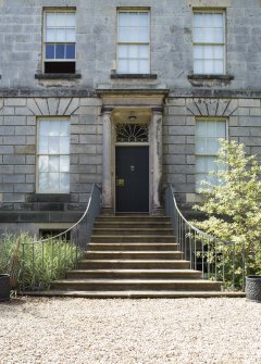 Eskbank House. view of entrance and steps from North East.