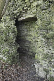 Garderobe in south west wall, view of entrance to courtyard
