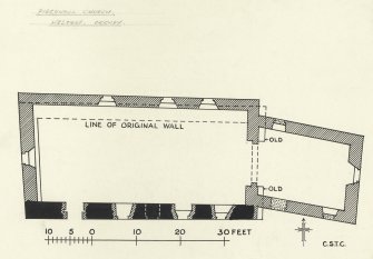 Publication drawing; plan of Pierowall Church.