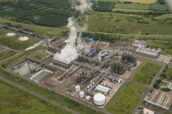 Oblique aerial view of Mossmorran Petrochemical Complex, looking SE.
