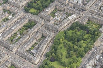 Oblique aerial view of the northern New Town, Dundas Street and Abercromby Place, looking NE.