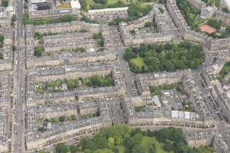 Oblique aerial view of the northern New Town, Northumberland Street and Abercromby Place, looking N.