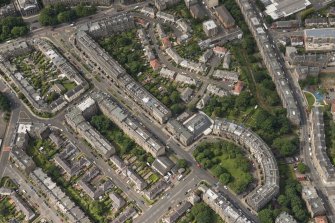 Oblique aerial view of East Claremont Street, Bellvue Terrace and Claremont Crescent, looking WSW.