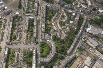 Oblique aerial view of East Claremont Street, Bellvue Terrace and Claremont Crescent, looking SW.