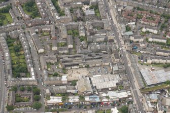 Oblique aerial view of 165 Leith Walk and 17-19 Smith's Place, looking SW.