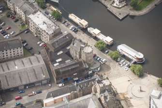 Oblique aerial view of Leith Signal Tower, looking SW.