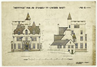 East and West Elevations  for 'Newtyle'
Drawing No8 (amended).