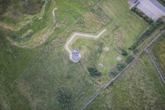 Oblique aerial view of Mounthooley Dovecot, looking SE.