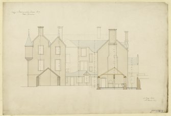 Drawing of east elevation of Invergowrie House, Dundee