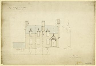 Drawing of north or entrance elevation of Invergowrie House, Dundee