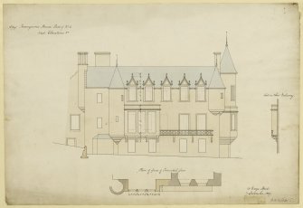 Drawing of west elevation of Invergowrie House, Dundee
